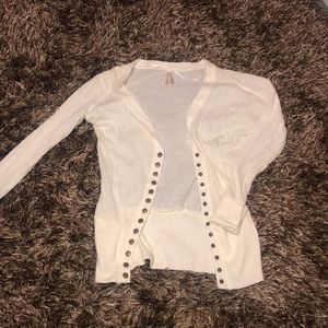 cute white sweater with buttons